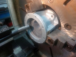 Unit in the lathe where the cutting tool cuts the ID (inside diameter)